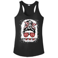 Cheer Football Cheerleading Mom Of Both Messy Hair Bun Ladies PosiCharge Competitor Racerback Tank