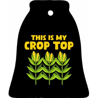 Crop Farming Corn Corn Cob Ceramic Bell Ornament