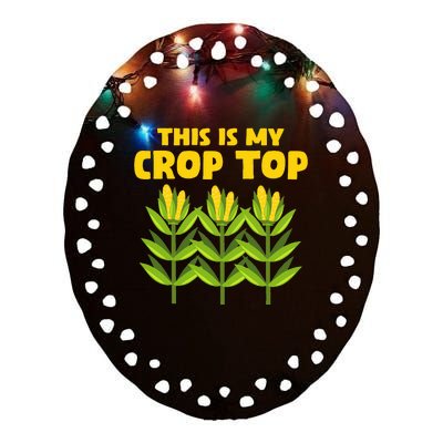 Crop Farming Corn Corn Cob Ceramic Oval Ornament