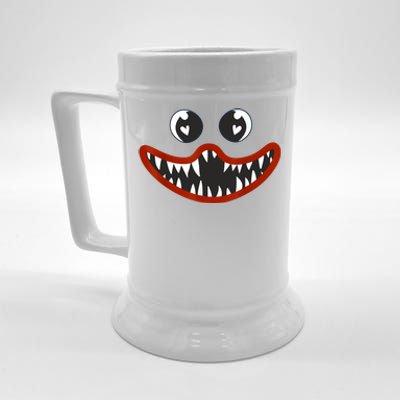 Creepy Face Creature Costume For Boy Anime Blue Fur Wuggy Beer Stein