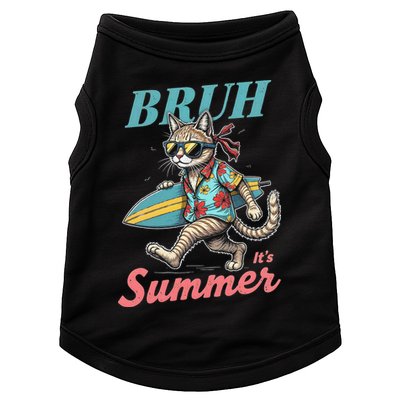 Cool Funny Cat In Shades Bruh Its Summer Surfboard Vacation Doggie Tank