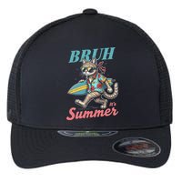 Cool Funny Cat In Shades Bruh Its Summer Surfboard Vacation Flexfit Unipanel Trucker Cap
