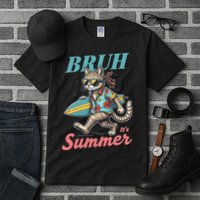 Cool Funny Cat In Shades Bruh Its Summer Surfboard Vacation Tall T-Shirt