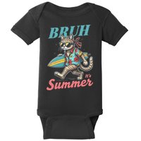 Cool Funny Cat In Shades Bruh Its Summer Surfboard Vacation Baby Bodysuit