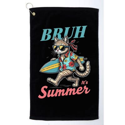Cool Funny Cat In Shades Bruh Its Summer Surfboard Vacation Golf Towel
