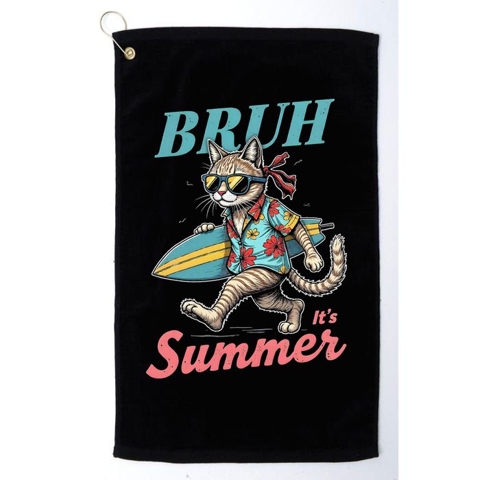 Cool Funny Cat In Shades Bruh Its Summer Surfboard Vacation Golf Towel