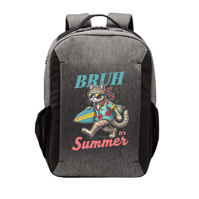 Cool Funny Cat In Shades Bruh Its Summer Surfboard Vacation Vector Backpack