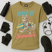 Cool Funny Cat In Shades Bruh Its Summer Surfboard Vacation Cooling Performance Crew T-Shirt