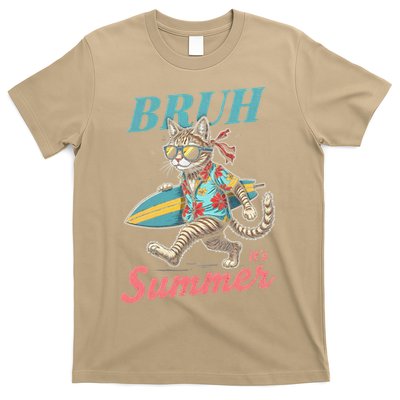 Cool Funny Cat In Shades Bruh Its Summer Surfboard Vacation T-Shirt