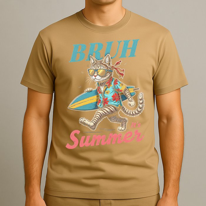Cool Funny Cat In Shades Bruh Its Summer Surfboard Vacation T-Shirt