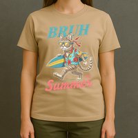 Cool Funny Cat In Shades Bruh Its Summer Surfboard Vacation T-Shirt