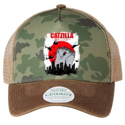Catzilla Funny Cat Graphic Vintage For Cat Lover Legacy Tie Dye Trucker Hat