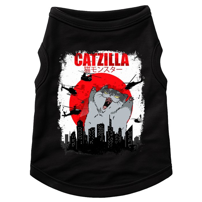 Catzilla Funny Cat Graphic Vintage For Cat Lover Doggie Tank