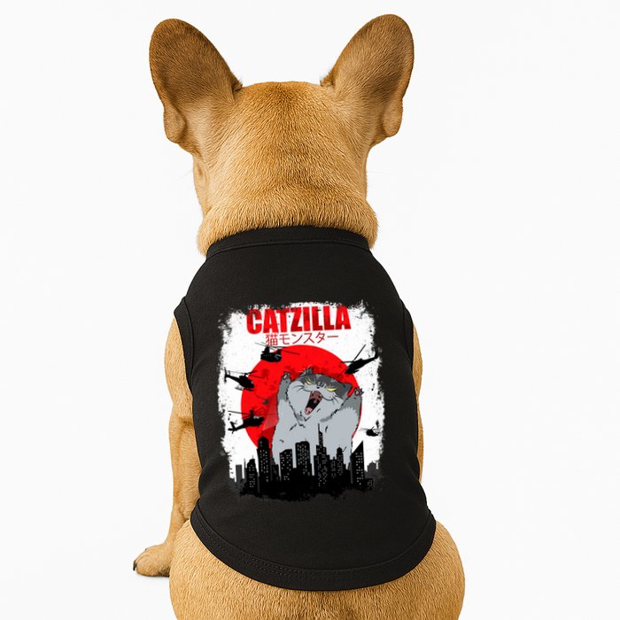 Catzilla Funny Cat Graphic Vintage For Cat Lover Doggie Tank