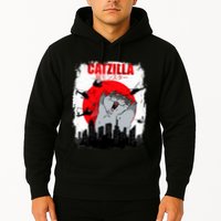 Catzilla Funny Cat Graphic Vintage For Cat Lover Hoodie