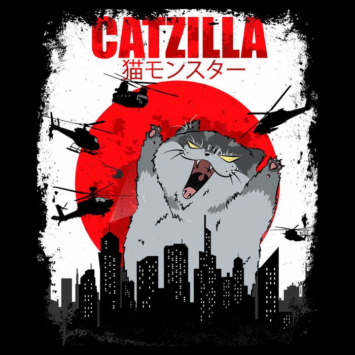 Catzilla Funny Cat Graphic Vintage For Cat Lover T-Shirt