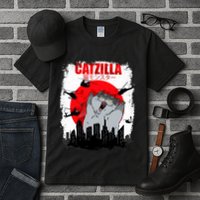 Catzilla Funny Cat Graphic Vintage For Cat Lover Tall T-Shirt