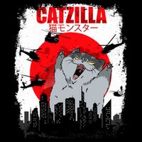 Catzilla Funny Cat Graphic Vintage For Cat Lover Button