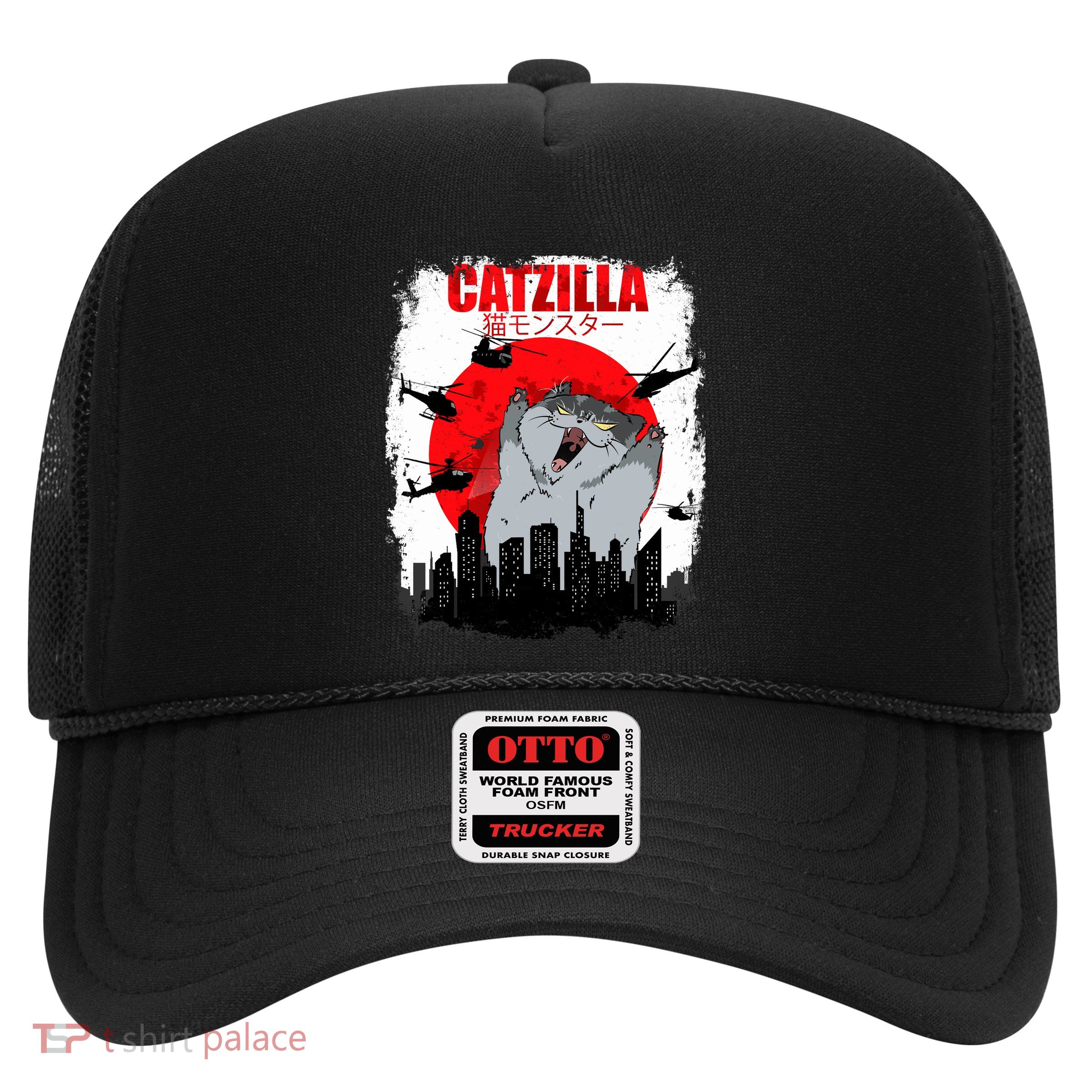 Catzilla Funny Cat Graphic Vintage For Cat Lover Trucker Hat