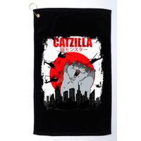 Catzilla Funny Cat Graphic Vintage For Cat Lover Golf Towel