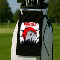 Catzilla Funny Cat Graphic Vintage For Cat Lover Golf Towel