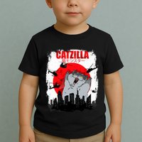Catzilla Funny Cat Graphic Vintage For Cat Lover Toddler T-Shirt