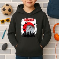 Catzilla Funny Cat Graphic Vintage For Cat Lover Kids Hoodie