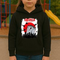Catzilla Funny Cat Graphic Vintage For Cat Lover Kids Hoodie