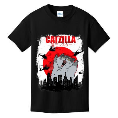 Catzilla Funny Cat Graphic Vintage For Cat Lover Kids T-Shirt