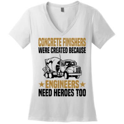 Concrete Finisher Construction Laborer Worker Cement Women's V-Neck T-Shirt