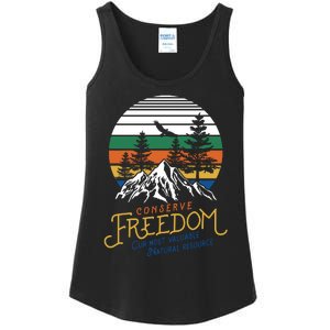 Conserve Freedom Cur Most Valuable Natural Resource Ladies Essential Tank