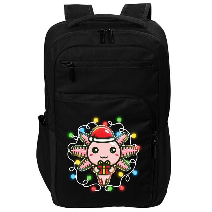 Cute Festive Christmas Santa Axolotl Impact Tech Backpack