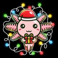 Cute Festive Christmas Santa Axolotl Impact Tech Backpack