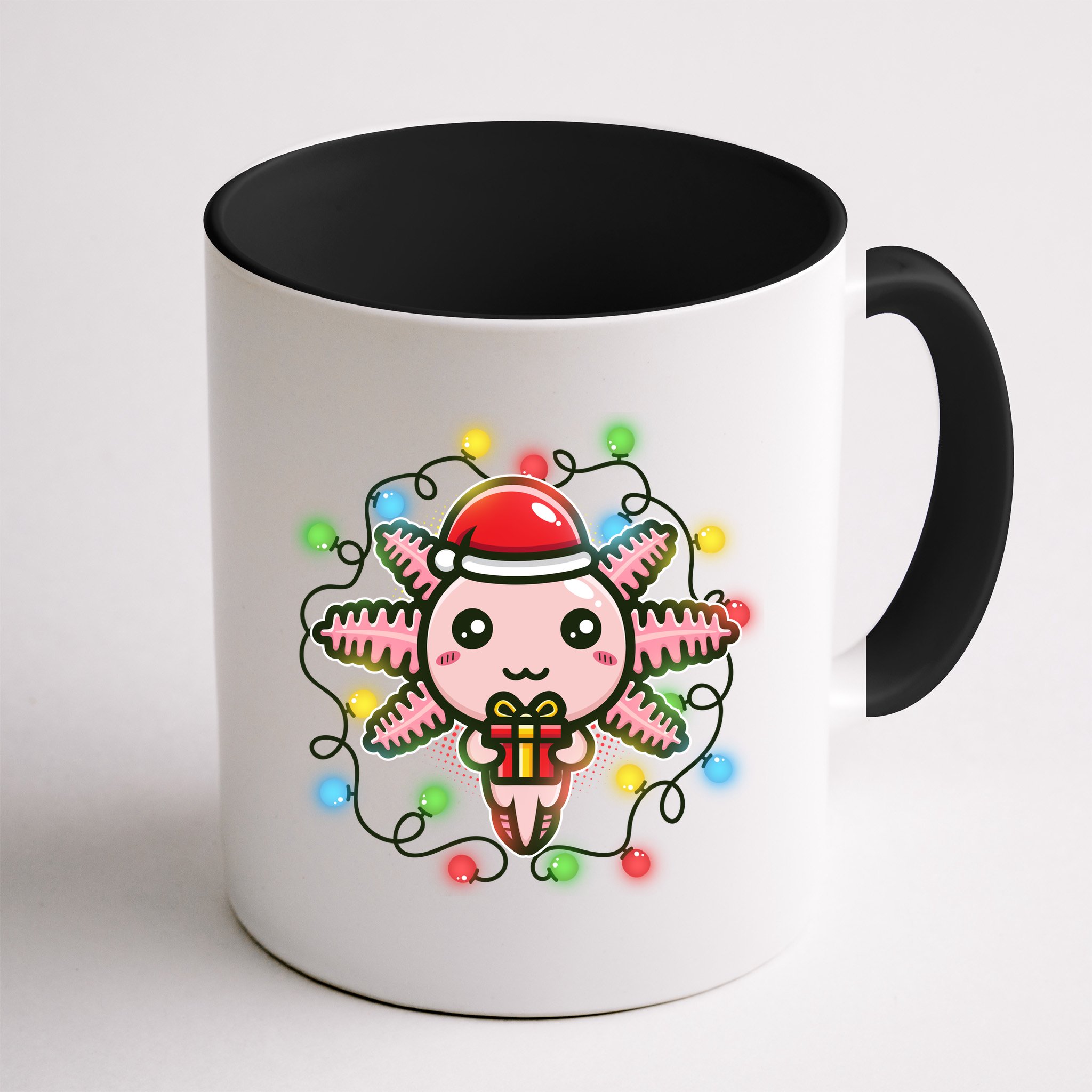 Cute Festive Christmas Santa Axolotl Mug