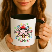 Cute Festive Christmas Santa Axolotl Mug