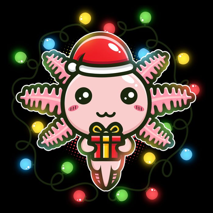 Cute Festive Christmas Santa Axolotl Mug