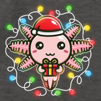Cute Festive Christmas Santa Axolotl Vector Backpack