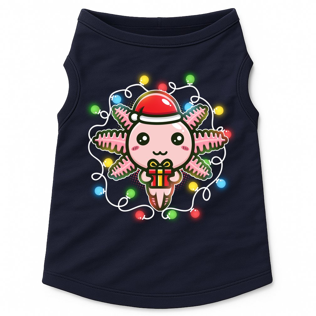 Cute Festive Christmas Santa Axolotl Doggie Tank