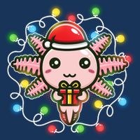 Cute Festive Christmas Santa Axolotl Cooling Performance Crew T-Shirt
