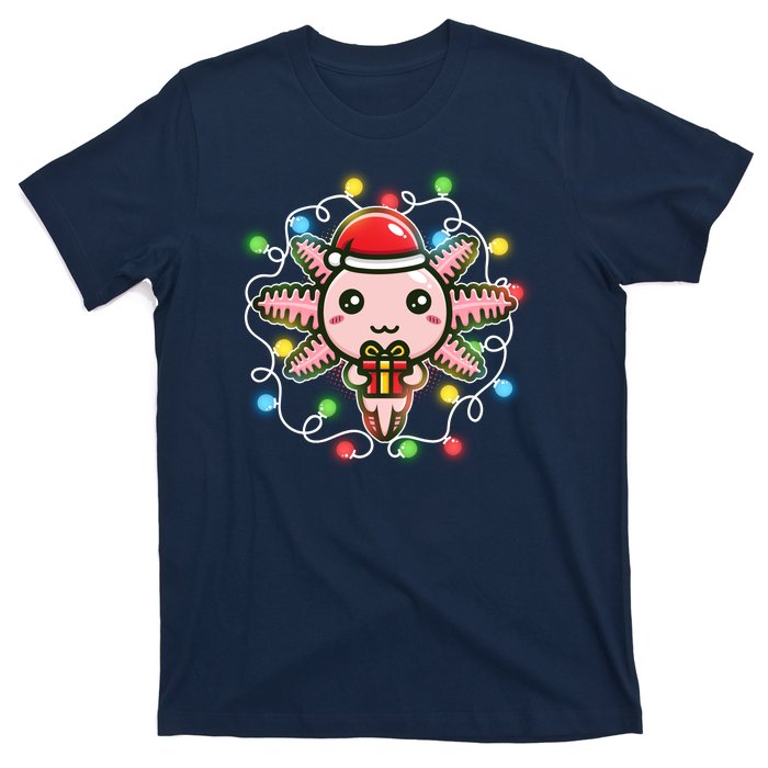 Cute Festive Christmas Santa Axolotl T-Shirt