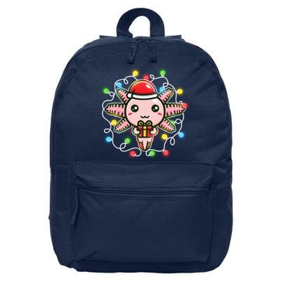 Cute Festive Christmas Santa Axolotl 16 in Basic Backpack