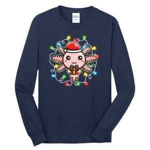 Cute Festive Christmas Santa Axolotl Tall Long Sleeve T-Shirt