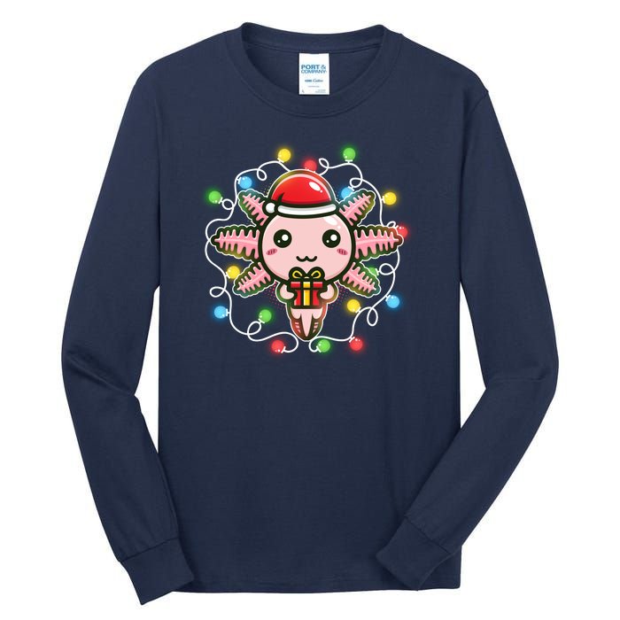 Cute Festive Christmas Santa Axolotl Tall Long Sleeve T-Shirt