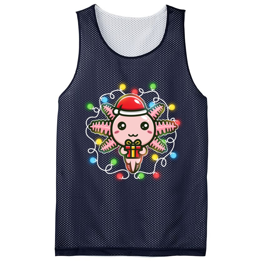 Cute Festive Christmas Santa Axolotl Mesh Reversible Basketball Jersey Tank