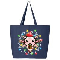 Cute Festive Christmas Santa Axolotl 25L Jumbo Tote