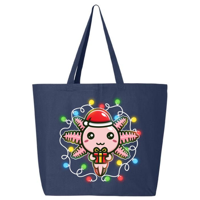 Cute Festive Christmas Santa Axolotl 25L Jumbo Tote