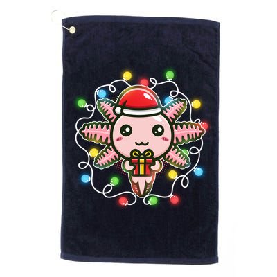 Cute Festive Christmas Santa Axolotl Golf Towel