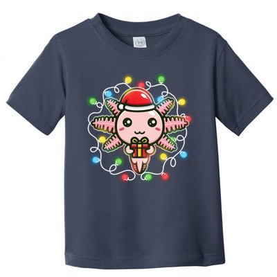 Cute Festive Christmas Santa Axolotl Toddler T-Shirt