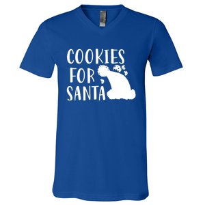 Christmas Funny Cookies For Santa Gift V-Neck T-Shirt