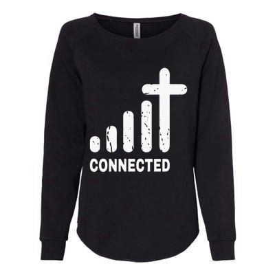 Connected Funny Christian Jesus Christ Bible Church Peace Womens California Wash Sweatshirt